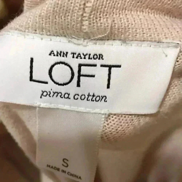 Ann Taylor Loft Sweater S Beige V Neck Cardigan - Picture 5 of 5